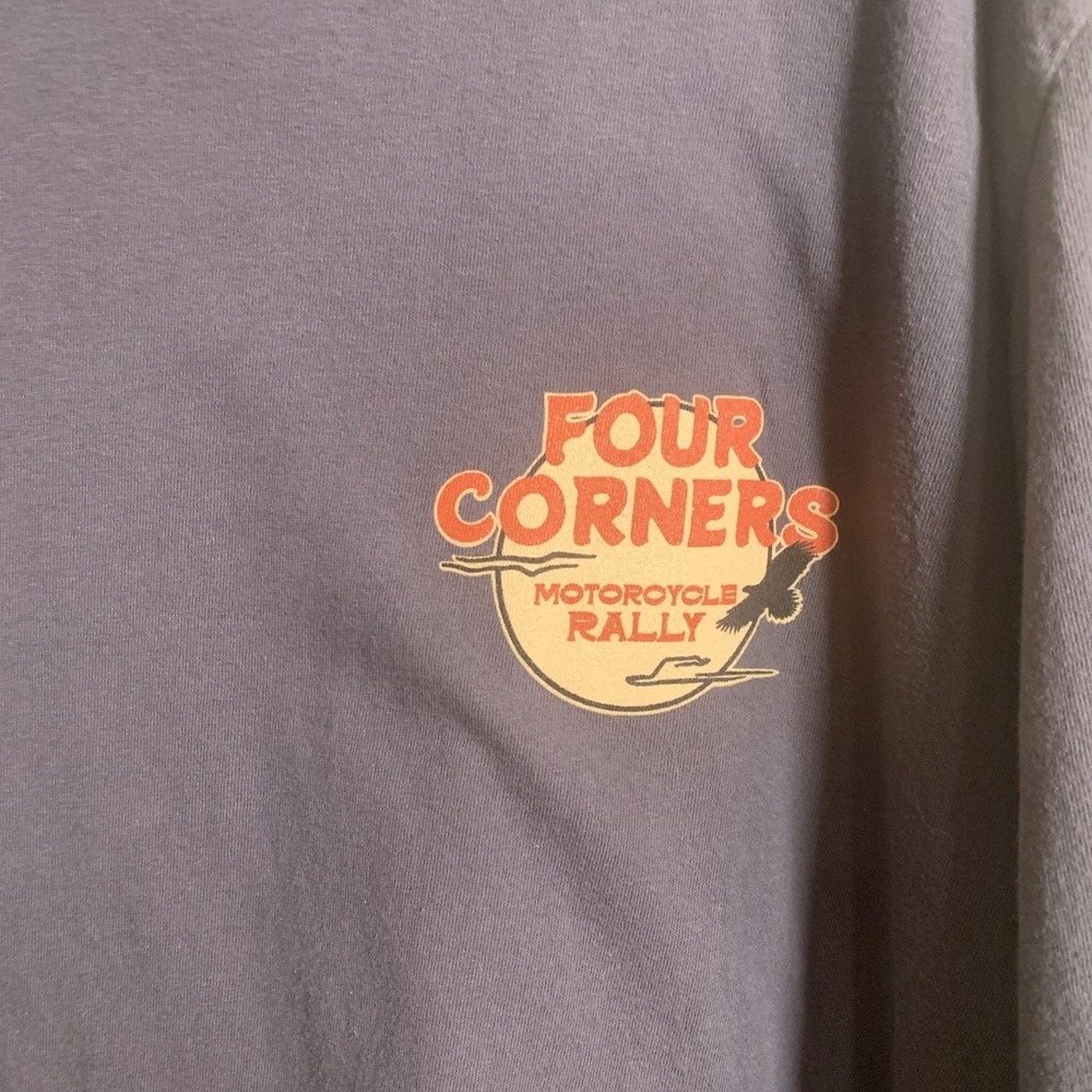 Mens Four Corners Bike Rally 2024 Durango Colorado Dual Graphic T-Shirt Gray 3XL - Picture 4 of 10